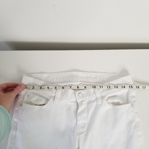 7 For All Mankind Straight Leg Denim Jeans Clean White Size 29 - Picture 8 of 13